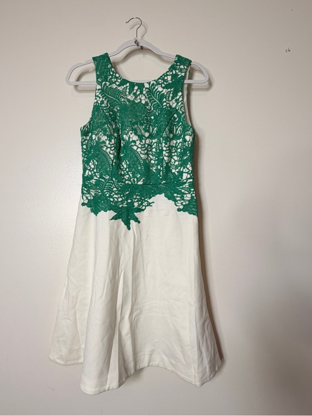 Moulinette Soeurs Green Lace and Cream Dress